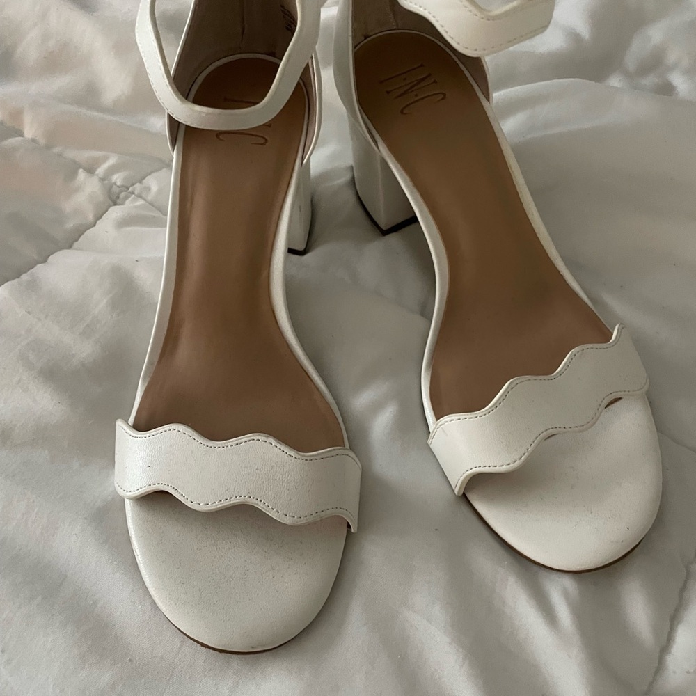INC International Concepts White Heeled Sandals